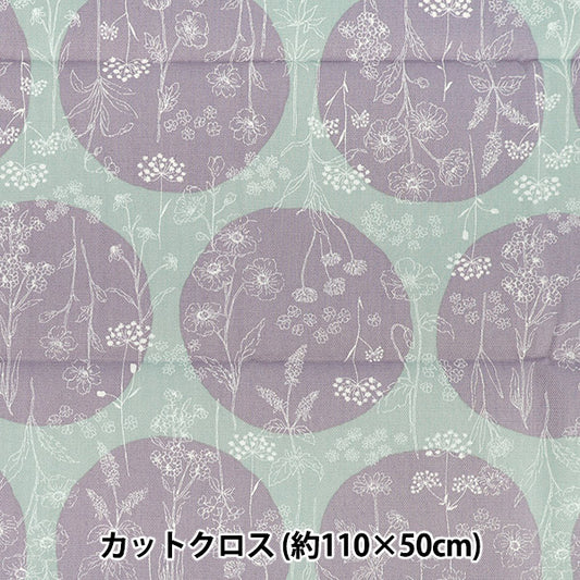 織物 "牛津布 鲜花和波爾卡圓點小夜曲 剪布 约110×50cm CCOCO-2550-1D灰色"