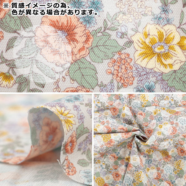生地 『オックス お花と水玉のセレナーデ カットクロス 約110×50cm CCOCO-2550-2B ピンク』