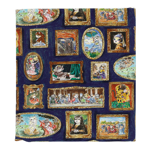生地 『アートダニャ 50cmカットクロス 西洋絵画風 ネイビー 約110×50cm C2025-1S-NV』