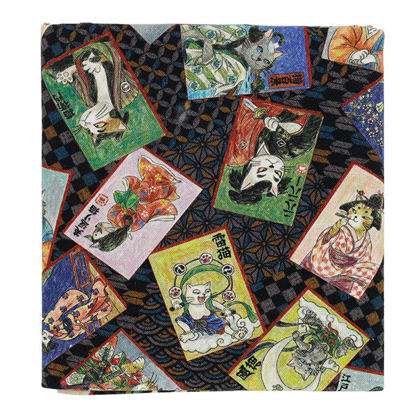 生地 『アートダニャ 50cmカットクロス 浮世絵風 ブラック 約110×50cm C2025-3S-BK』