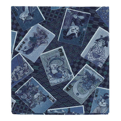 生地 『アートダニャ 50cmカットクロス 浮世絵風 ブルー 約110×50cm C2025-3S-BL』
