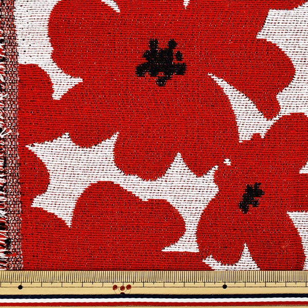 生地 『ゴブラン アネモネガーデン LLサイズ カットクロス 約70cm×100cm レッド C-GOB25-ANE-R』