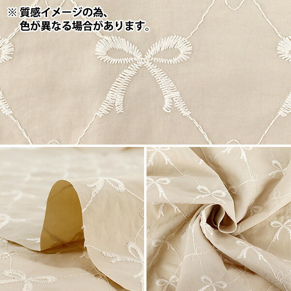 生地 『ナイロンワッシャーリボン刺繍 トレンドファブリック カットクロス 約130cm×50cm ピンク TF-90C』 KIYOHARA 清原