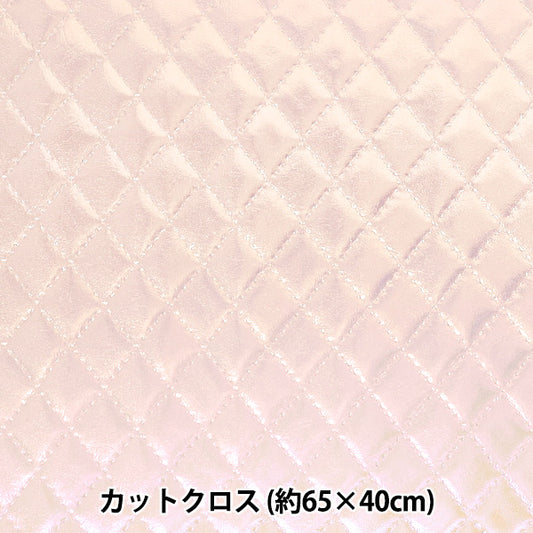 천・원단 "퀼트 스타일의 오로라 합성 가죽"컷 천 대략 65cm x 40cm 핑크 C40-2505-21"