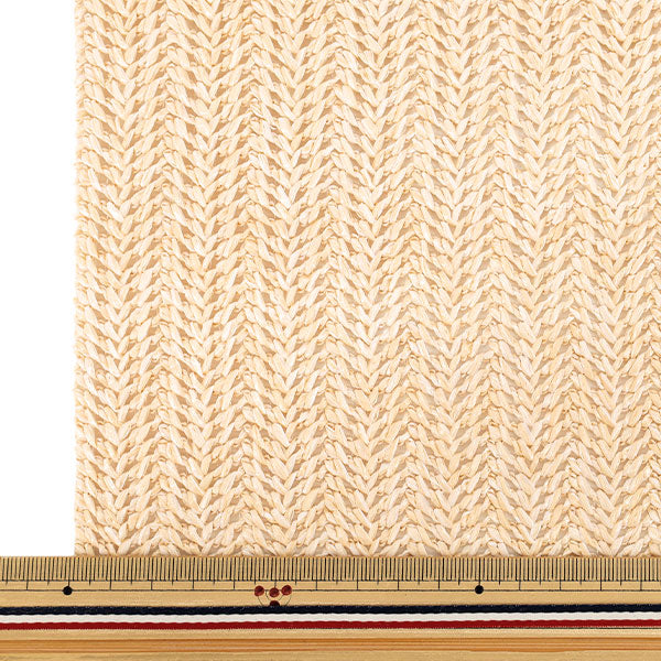 生地 『バスケットファブリック カットクロス 約130×48cm 薄ベージュ YGC-91000-1A』