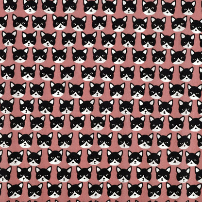 Fabric "nylonOxfordPrint M size Cut Cloth Cat Red C-80012-1B”