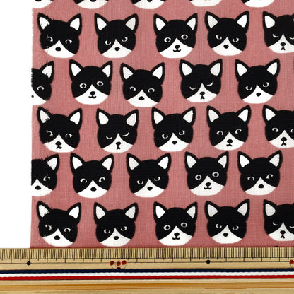 Fabric "nylonOxfordPrint M size Cut Cloth Cat Red C-80012-1B”