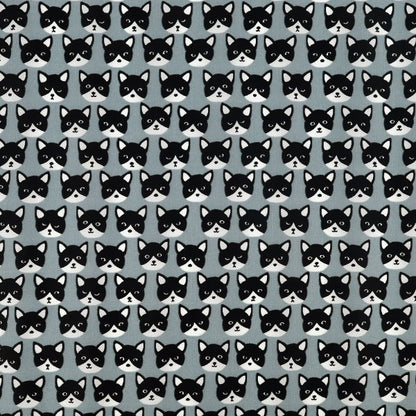 Fabric "nylonOxfordPrint M size Cut Cloth Cat Gray C-80012-1D”