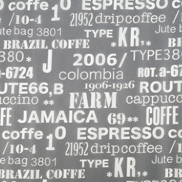 Fabric "nylonOxfordPrint M size Cut Cloth English letters Gray C-80012-2B”
