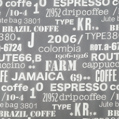 Fabric "nylonOxfordPrint M size Cut Cloth English letters Gray C-80012-2B”