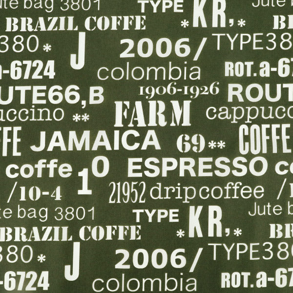 Fabric "nylonOxfordPrint M size Cut Cloth English letters Green C-80012-2C”