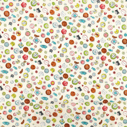 천・원단 "귀엽다.소잉 버튼 컷 천 약 110×50cm 내츄럴 CCOCO-2602-1A』