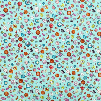 천・원단 "귀엽다.소잉 버튼 컷 천 약 110×50cm 블루 CCOCO-2602-1D』