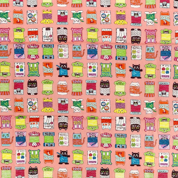 천・원단 "귀엽다.소잉 실감기 컷 천 약 110×50cm 핑크 CCOCO-2602-2B』