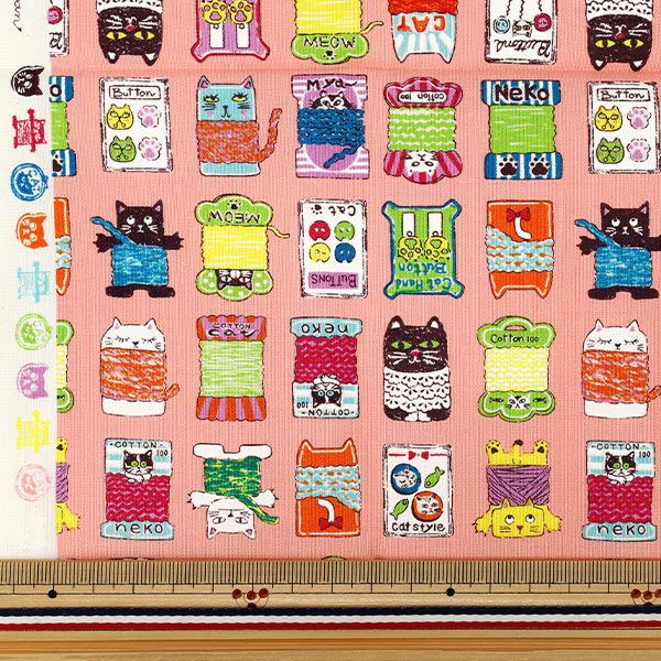 천・원단 "귀엽다.소잉 실감기 컷 천 약 110×50cm 핑크 CCOCO-2602-2B』