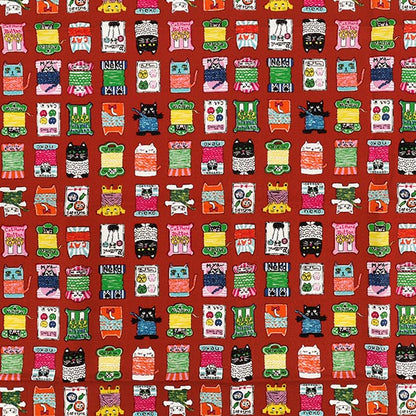 천・원단 "귀엽다.소잉 실감기 컷 천 약 110×50cm 레드 CCOCO-2602-2D』
