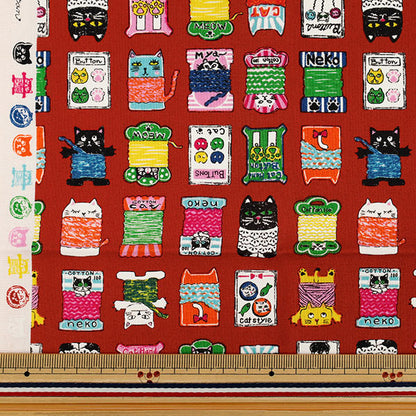 천・원단 "귀엽다.소잉 실감기 컷 천 약 110×50cm 레드 CCOCO-2602-2D』