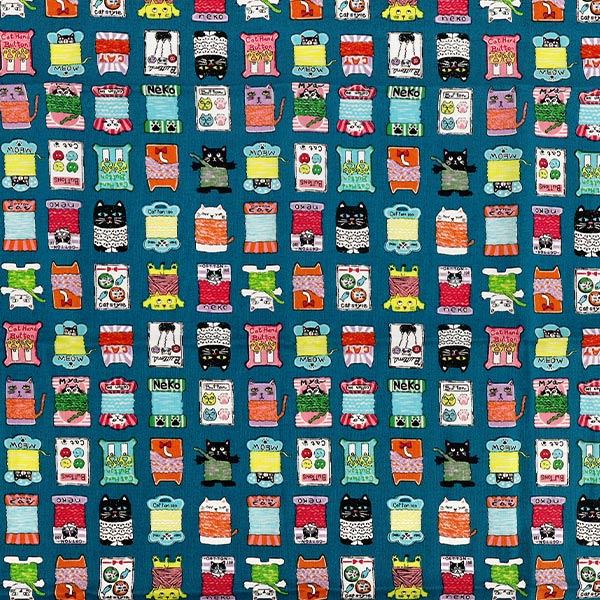 천・원단 "귀엽다.소잉 실감기 컷 천 약 110×50cm 블루 CCOCO-2602-2E』