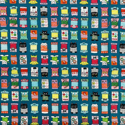 천・원단 "귀엽다.소잉 실감기 컷 천 약 110×50cm 블루 CCOCO-2602-2E』