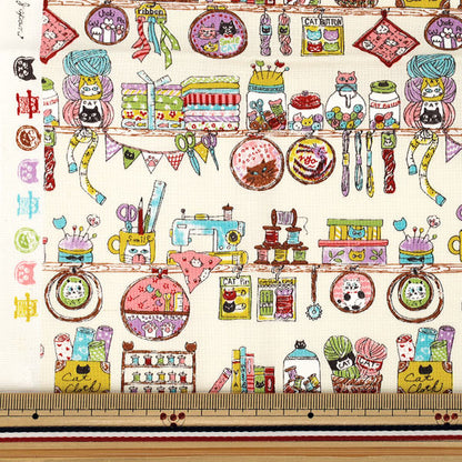 천・원단 "귀엽다.소잉 재봉 시간 컷 천 약 110×50cm 내츄럴 CCOCO-2602-3A』