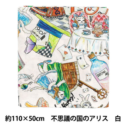 천・원단 "페어리 테일 다냐 컷 천 약 110×50cm 이상한 나라의 앨리스 화이트 C2026-6S-WH』
