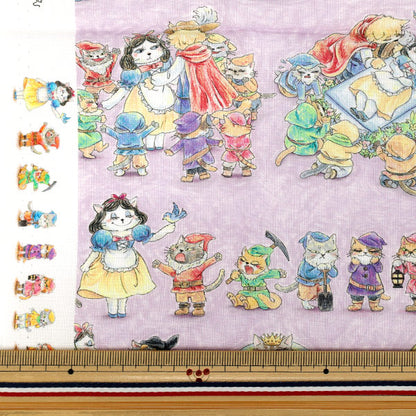 천・원단 "페어리 테일 다냐 컷 천 약 110×50cm 백설공주 퍼플 C2026-7S-PP』