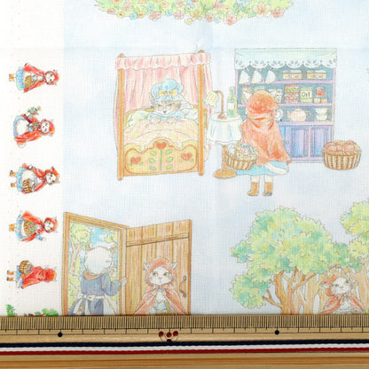 천・원단 "페어리 테일 다냐 컷 천 약 110×50cm 아카즈킨 화이트 C2026-8S-WH』