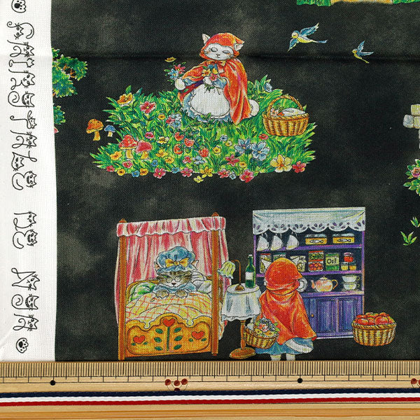 천・원단 "페어리 테일 다냐 컷 천 약 110×50cm 아카즈킨 블랙 C2026-8S-BK』