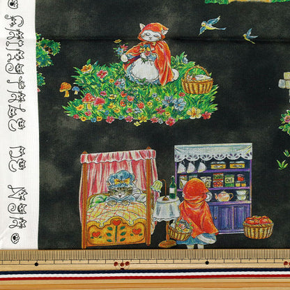 천・원단 "페어리 테일 다냐 컷 천 약 110×50cm 아카즈킨 블랙 C2026-8S-BK』