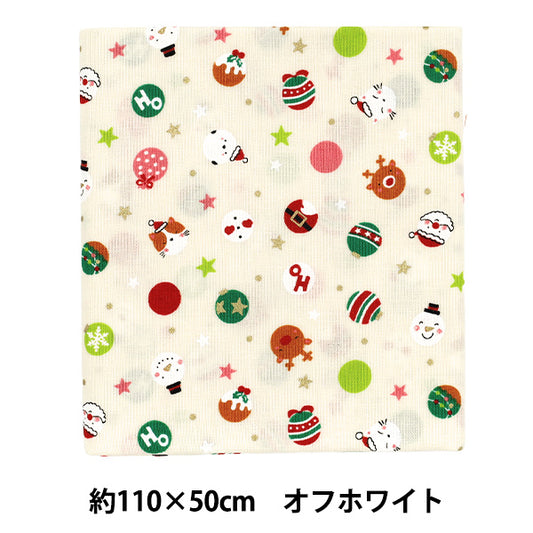 Stoff "Weihnachtsdruck Polka-Punkte Stoffstück Ca. 110×50cm gebrochenes Weiß CCOCO-2606-1A“