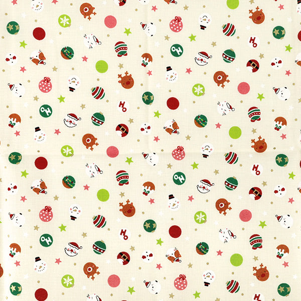 Tela "Estampado navideño Lunares cortada Tela Aprox. 110×50cm Blanquecino CCOCO-2606-1A”