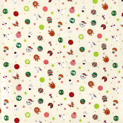 Tela "Estampado navideño Lunares cortada Tela Aprox. 110×50cm Blanquecino CCOCO-2606-1A”