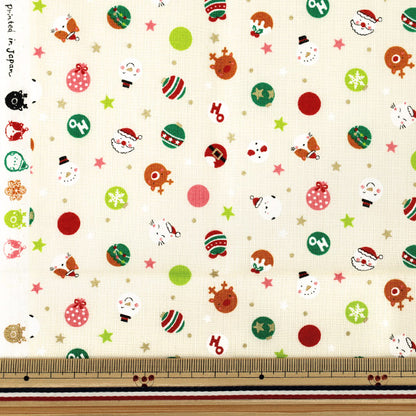 Tela "Estampado navideño Lunares cortada Tela Aprox. 110×50cm Blanquecino CCOCO-2606-1A”