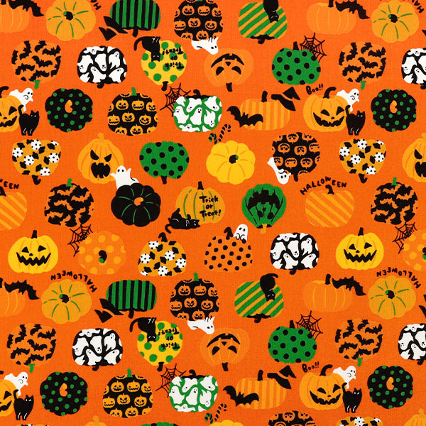Tissu "tissu à armure toile Halloween Tissu coupé Env. 108 cm x 50 cm Orange C-SP6515-2C”