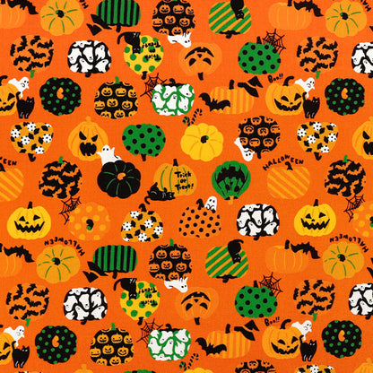 Tissu "tissu à armure toile Halloween Tissu coupé Env. 108 cm x 50 cm Orange C-SP6515-2C”