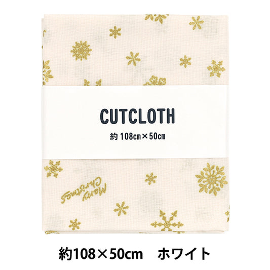 Tessuto "tessuto ad armatura semplice Fiocco di neve dorato di Natale Panno tagliato Circa. 108×50 cm Bianco C-AP65802-3A”