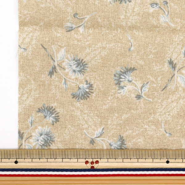 Stoff 『Steppung Stoffstück Ca. 33 cm x 50 cm Chrysanthemenblau Beige C-DG10652S-D"