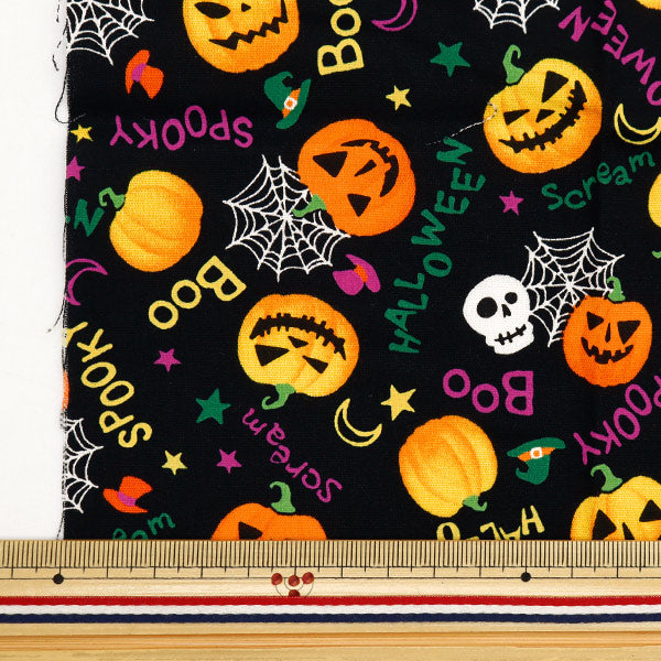 Fabric 『Quilting Cut Cloth Approximately 33cm x 50cm pumpkin black C-7112-1C "