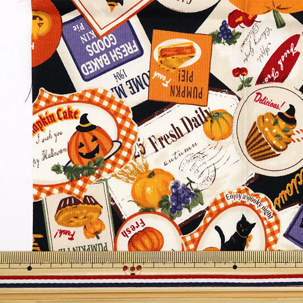 生地 『パッチワーク カットクロス 約33cm×50cm ハロウィンステッカー