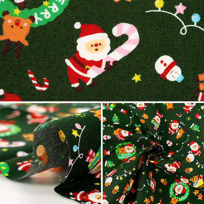 生地 『シーチング クリスマス PWカット 約33cm×30cm グリーン PW-AP55102-1A』