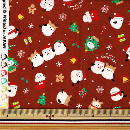 Fabric 『Sheeting Christmas PW cut approx. 33cm x 30cm Red PW-AP55102-3B"
