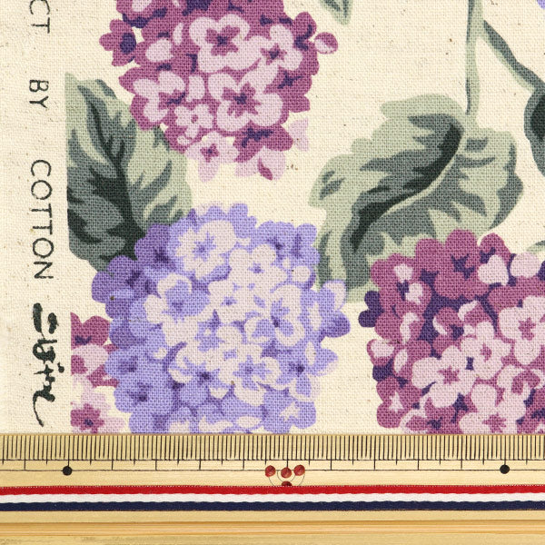 [Quantity from 5] Fabric "Cotton Linen Canvas Hydrangea Purple KTS6980-D" COTTON KOBAYASHI