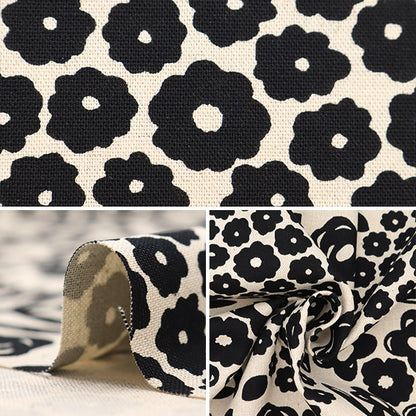 【数量5から】 生地 『う早この布 綿麻キャンバス ウッドカット クロ UP5905-A』 COTTON KOBAYASHI コットンこばやし 小林繊維