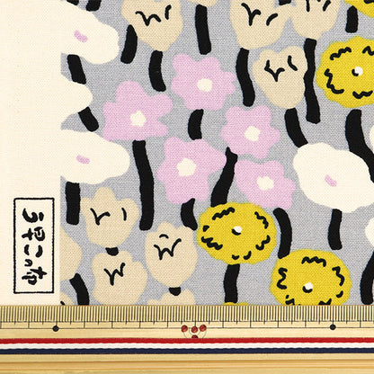 【数量5から】 生地 『う早この布 10番キャンバス 花畑 E UP5904-E』 COTTON KOBAYASHI コットンこばやし 小林繊維