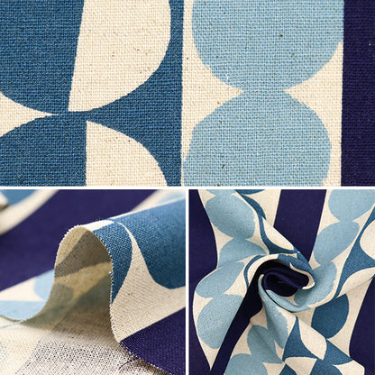 [Quantity from 5] Fabric "Cotton linen canvas round stripe blue KTS6962-B" COTTON KOBAYASHI