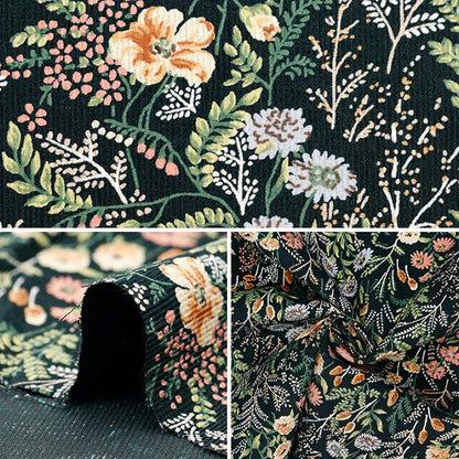 [Quantity from 5] Fabric 『Corduroy Botanical KTS6998-A" COTTON KOBAYASHI