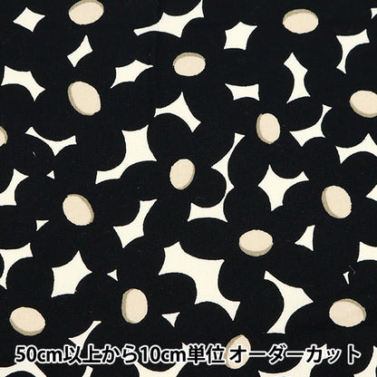 【数量5から】 生地 『う早この布 10番キャンバス デイジー ブラック UP5919-C』 COTTON KOBAYASHI コットンこばやし 小林繊維