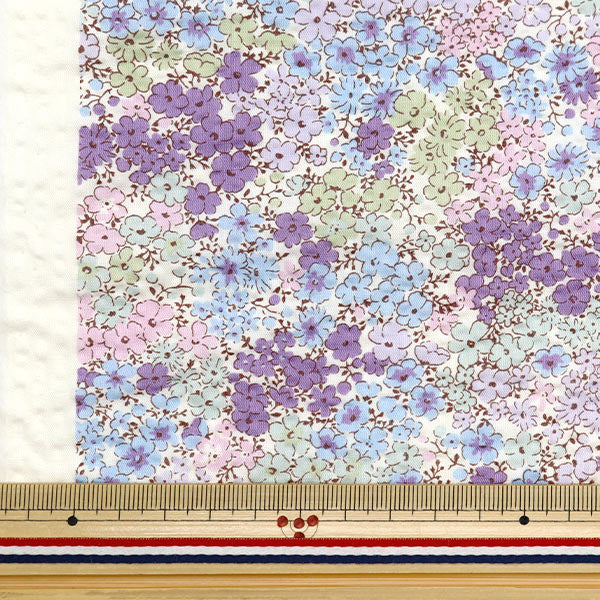 【数量5から】 生地 『リップルプリント 小花柄 青 KTS7041-B』 COTTON KOBAYASHI コットンこばやし 小林繊維
