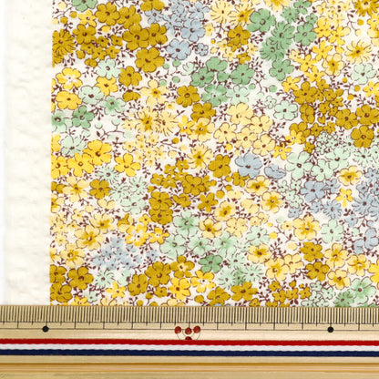 【数量5から】 生地 『リップルプリント 小花柄 黄色 KTS7041-C』 COTTON KOBAYASHI コットンこばやし 小林繊維