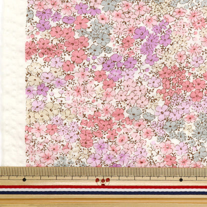 [Quantity from 5] Fabric "Ripple print small flower pattern pink KTS7041-D" COTTON KOBAYASHI